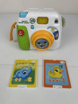 LeapFrog Fun-2-3 Instant Camera Learning Toy w/ 2 Animal Cards   Tested   Used