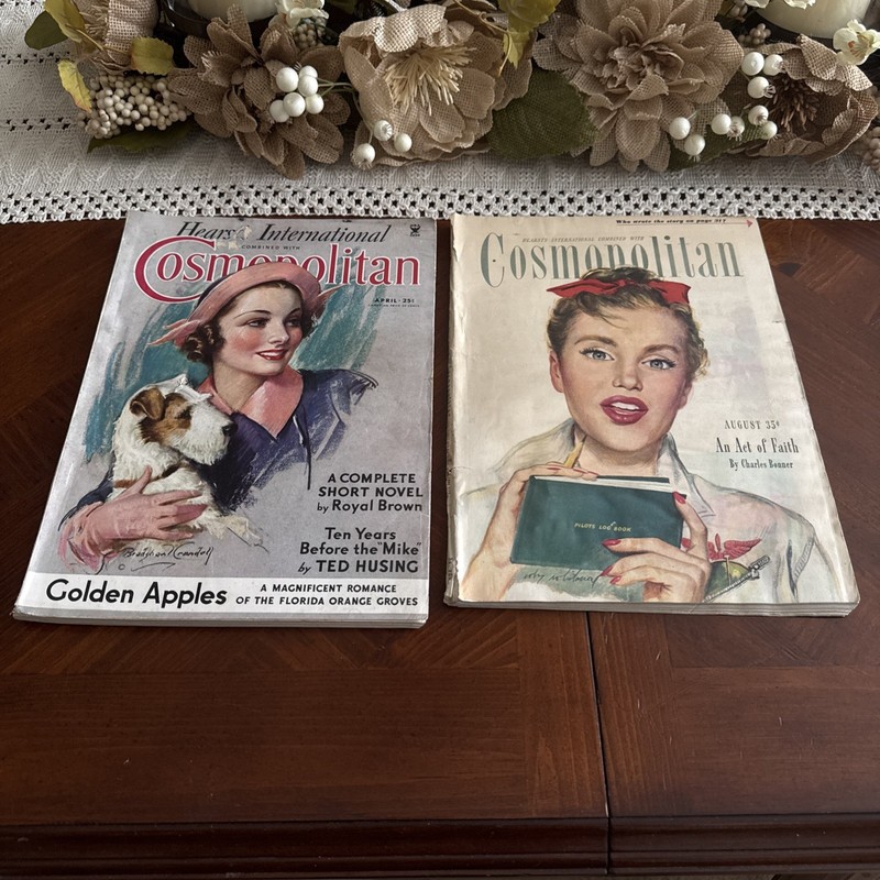 Vintage Lot Of 2 Cosmopolitan Magazines April 1935 , August 1946