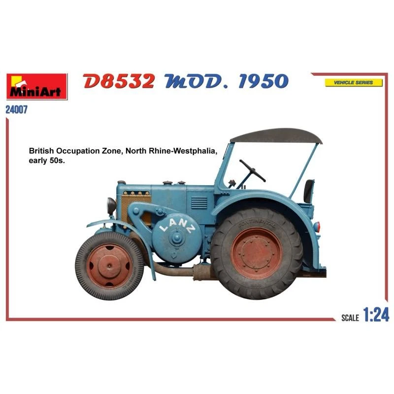 Modellino Trattore Tedesco Traffic Trattore D8532 Mod.1950 MiniArt 24007 1:24 - Immagine 4 di 4