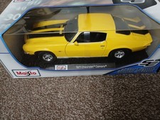 1971 Chevrolet Camaro Yellow Diecast Model Car 1:18 Scale (Bumblebee Style)