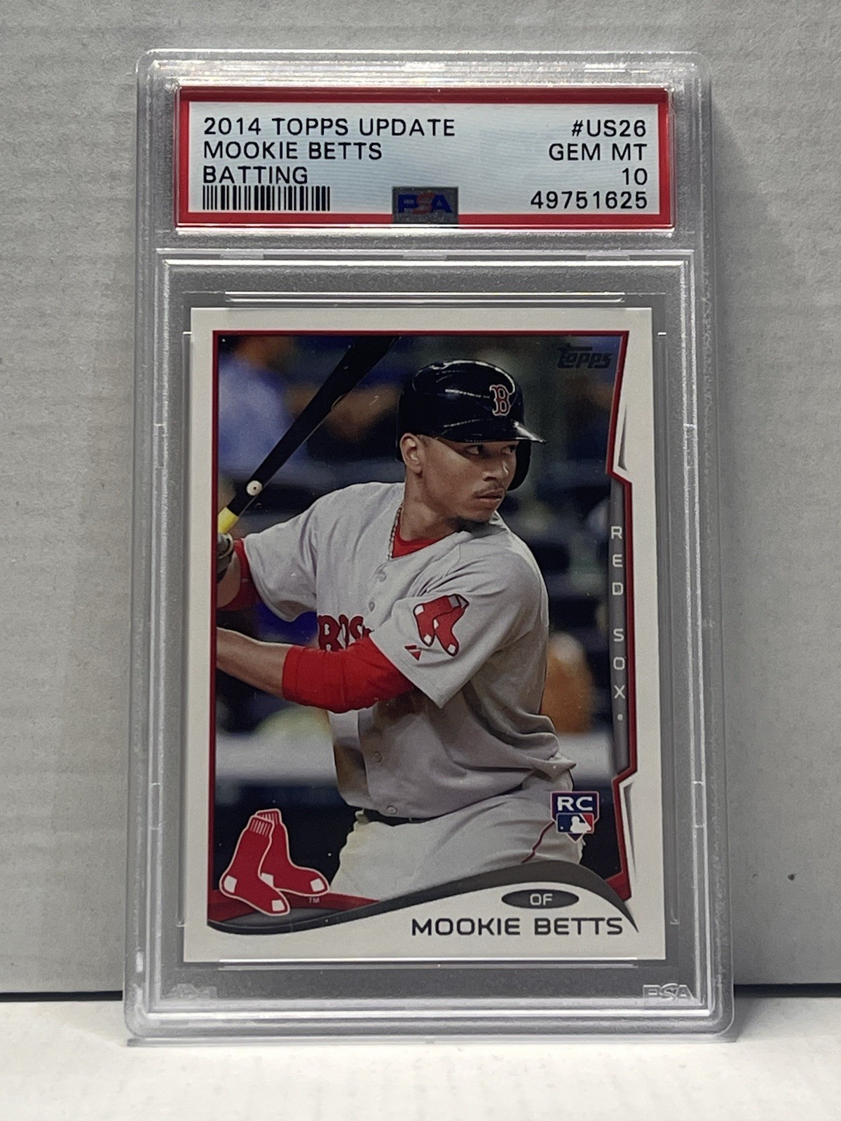 2014 Topps Update Mookie Betts Batting PSA 10 (RC)