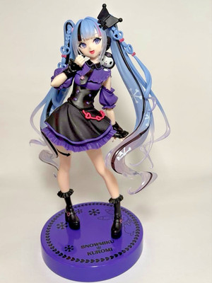 Hatsune Miku Snow Miku x Kuromi Sanrio Trio-Try-iT Figure -No Box h 7.48 in
