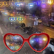 Lightweight Dynamic Glasses with Colorful Heart Designs for Event Enthusiasts