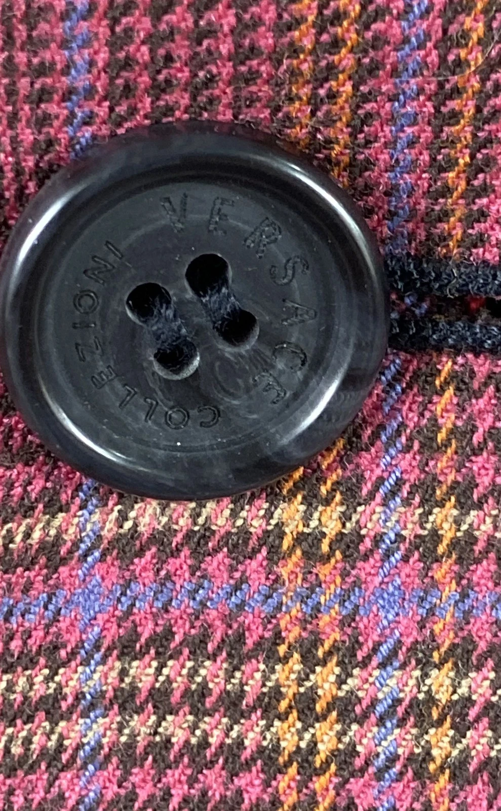 Versace Collection Men's Red Burgundy Plaid 2-Button Blazer Sport Coat Sz 50 R - product detail image 3