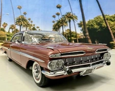 Danbury Mint 1959 Chevrolet Impala Sport Coupe LE Cameo Coral 1:24 Complete*