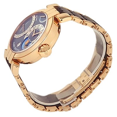 Harry Winston Premier Excenter Time Zone 18k Rose Gold Blue Watch