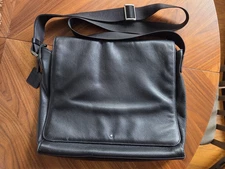 Montblanc Soft Grain Black Leather Messenger Bag