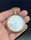 Waltham 47mm Yellow Gold Filled Case 17 Jewels Manual Wind Antique Pocket Watch