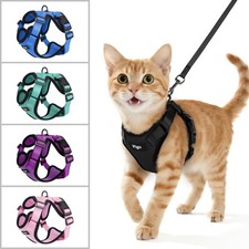 Pigo Cat Harness Leash Escape Proof Soft Adjustable Vest Breathable Reflective