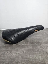Vintage SELLE SAN MARCO ROLLS ROAD BIKE SADDLE Buffalo Grain Leather Black