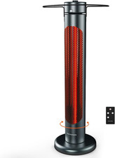 1500W Infrared Electric Patio Heater with Remote & 8 Heating Levels