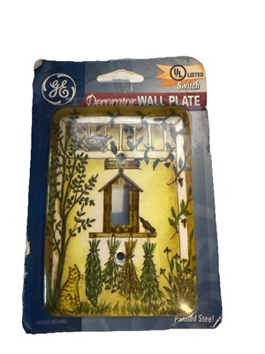 BIRDHOUSE LIGHT SWITCH COVER GE PAINTED STEEL LINDA SPIVEY( NIP)