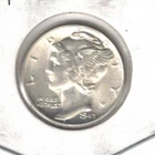1945 Philadelphia Brilliant Uncirculated Mercury Dime 10 Cents Silver Coin!
