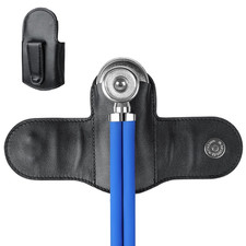 Stethoscope Holder, Premium Full-Grain Nappa Leather, Strong Magnetic Clip for S