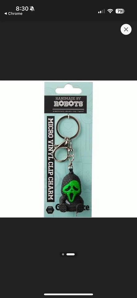 Hecho a mano por robots - Ghost Face #006 (1,75" micro dije) (verde fluorescente) [Nuevo Foto 2 de 4