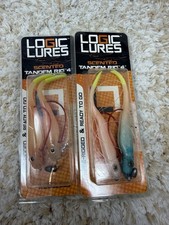 Logic Lures Scented Tandem Rig 4” Pearl Glow & Chart 4 Lures Bass Fishing