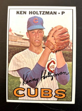 1967 Topps #185 Ken Holtzman ROOKIE Card Chicago Cubs - EXCELLENT / NEAR MINT. rookie card picture