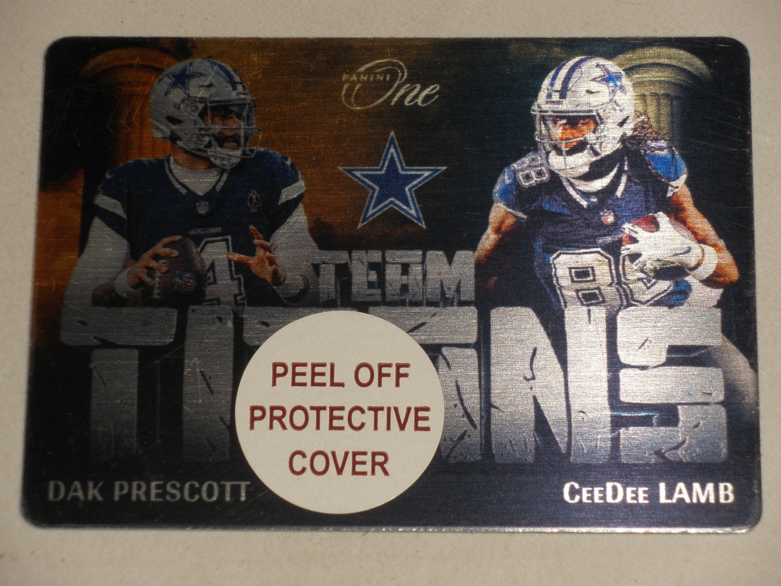 2024 Panini One Team Titans Metal Card #DAL Dak Prescott CeeDee Lamb