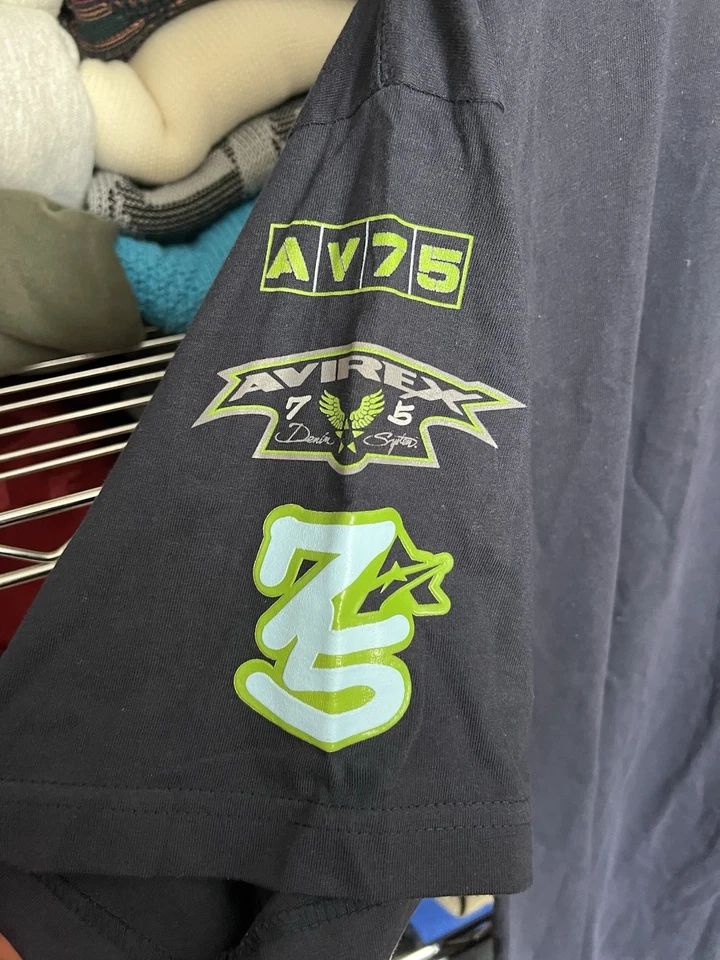 Camisa De Colección Y2K Avirex Denim Systems Para Hombres Verde Marino Ropa de Calle Rara Talla Grande Foto 4 de 4