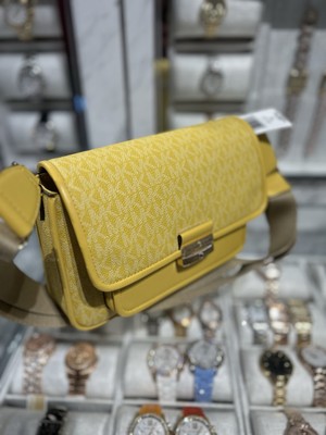 Michael Kors Bradshaw Women Medium Handbag Pocket Messenger Bag Daisy Yellow MK