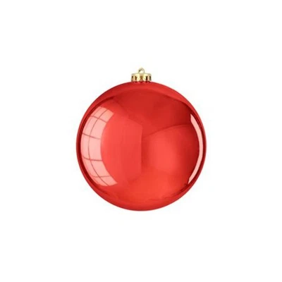 SUAK ENTERPRISES Bauble Unbreakable 15cm Shiny Red X1 (PACK OF 2)