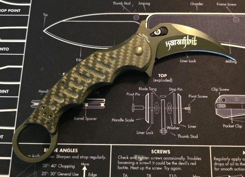 Fox Knives Karambit Linerlock CF Knife Black G10 479CG10 2.75"