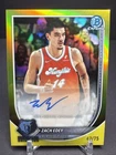 2025-26 Bowman Basketball Autographs Zach Edey #BCA-ZE Yellow Refractor /75