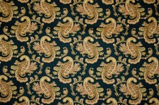 VINTAGE RETRO Fabric Waverly Pretty Paisley 1980's 108" x 56" Made in USA