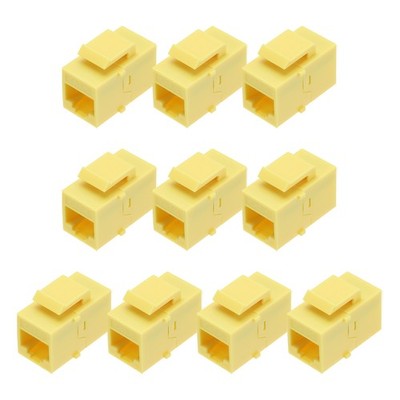 10er-Pack RJ45-Ethernet-Koppler,Cat6-Koppler für Cat6/Cat5e/Cat5,Gelb