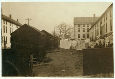 Photo:Lonsdale Rhode Island 1912 Child Welfare Exhibit Privies Back Yards