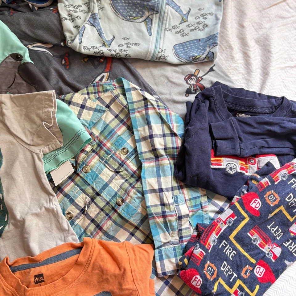 Lote de ropa pantalones cortos Tea Collection Patagonia Boy 3T 25 piezas pez perezoso Foto 3 de 4