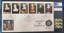 1997 KING HENRY V111 £1 POUND ROYAL MINT COIN AND STAMP COVER Hever Castle. 5511