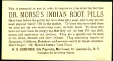 NY 50c MORRISTOWN Dr Morse's Indian Root Pills Ad Note Facsimile 50¢ Confederate