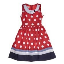 Bonnie Jean Girls Red Polka Dot Dress Peter Pan Collar Size 14