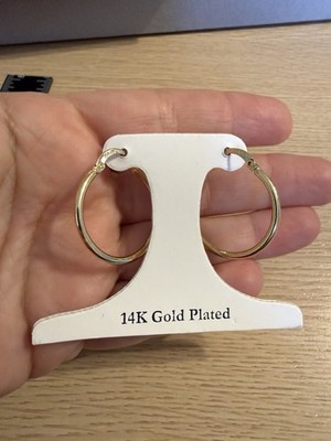 Schöne große Creolen 14 Karat Gelbgold plattiert hochglanzpoliert