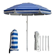6ft Beach Umbrella - Heavy Duty Wind Resistant UV 50 Portable Sun Shade with...