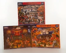 White Mountain Haloween House, Happy Halloween  Haunted House 1000 Piece Puzzle
