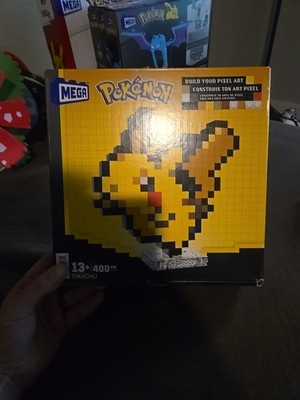 Mega Pokémon Pikachu Pixel Art Building Set 400 Pcs Ages 13+ 3D