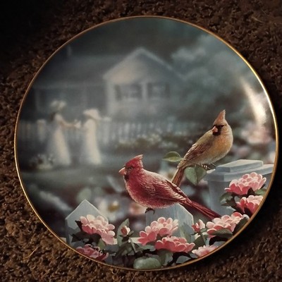 BIRDS EYE VIEW Plate Family Album Danbury Mint Cardinals Bradley Jackson Garden