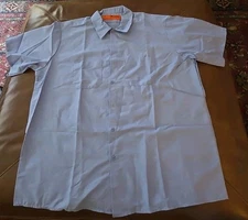 Red Kap Mens XXL blue Button Up SS Work Shirt NEW