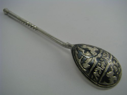 IMPERIAL RUSSIAN SILVER NIELLO SPOON SOUVENIR "Caucasus"Кавказъ"by Аndreyeva1899