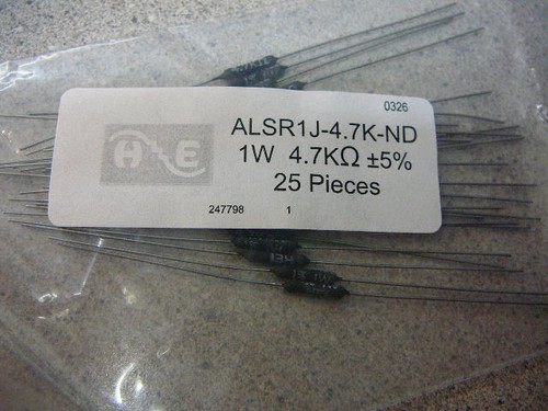 HUNTINGTON Silicone Resistor 4.7K Ohm 1W Wirewound Axial **NEW** Qty.25 - 第 1/1 張圖片