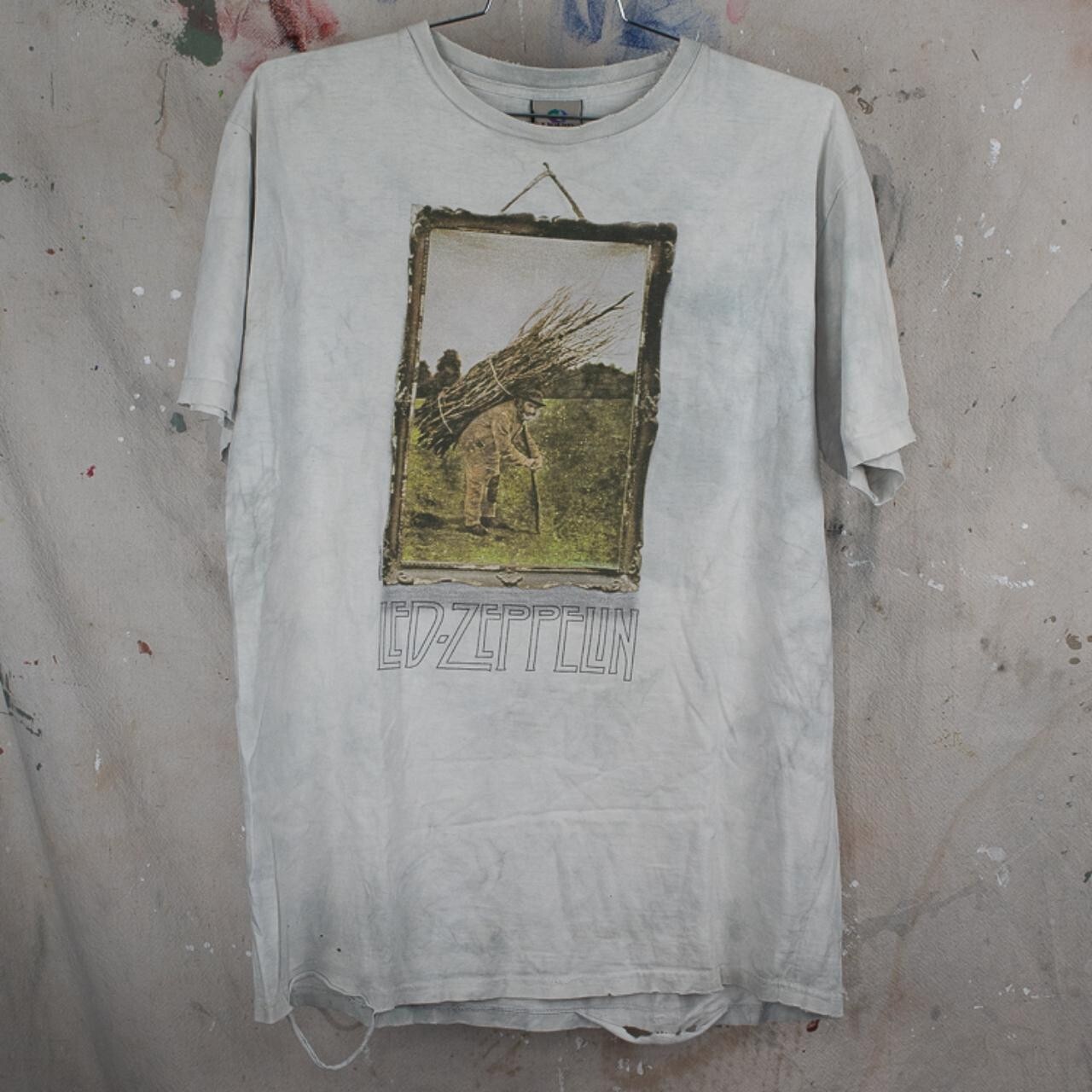 Vintage 2000s Liquid Blue Led Zeppelin IV Distressed … Gem