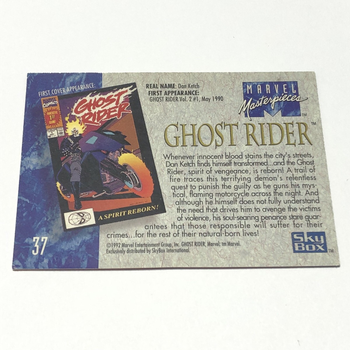Ghost Rider #37 Marvel Masterpieces Card 1992 Skybox Art by Joe