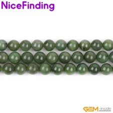 Natural AAA Grade Canadian Green Jadeite Jade Stone Beads For Jewelry Making 15"