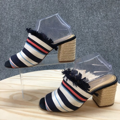 Splendid Sandals Womens 8 Baron Heel Slide Slip On Multicolor Canvas Striped - Picture 2 of 18