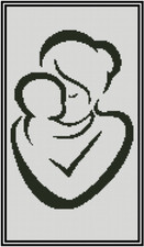 Mother and Child Silhouette Counted Cross Stitch Chart No. 35-14 