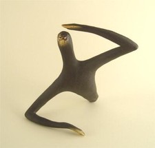 Carl AUBOCK Vienna OPTIMIST or PESSIMIST Brass Hagenauer Aub&ouml;ck Bronze era