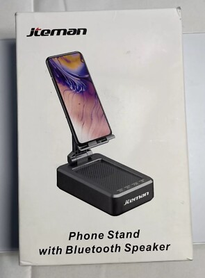 Jteman Phone Stand w/ Bluetooth Speaker New