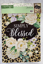 Garden Flag Simply Blessed  12.5" x 18"  Spring Church Sunday School floral